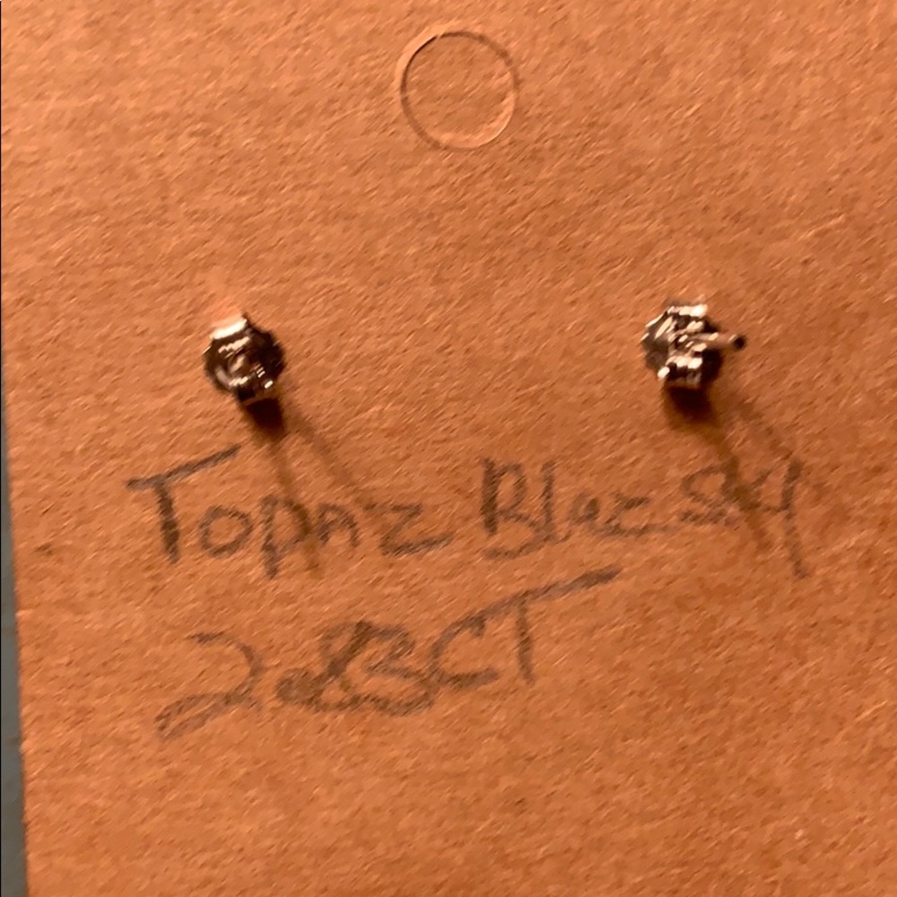 Earrings Studs Blue Sky Topaz - Picture 2 of 3